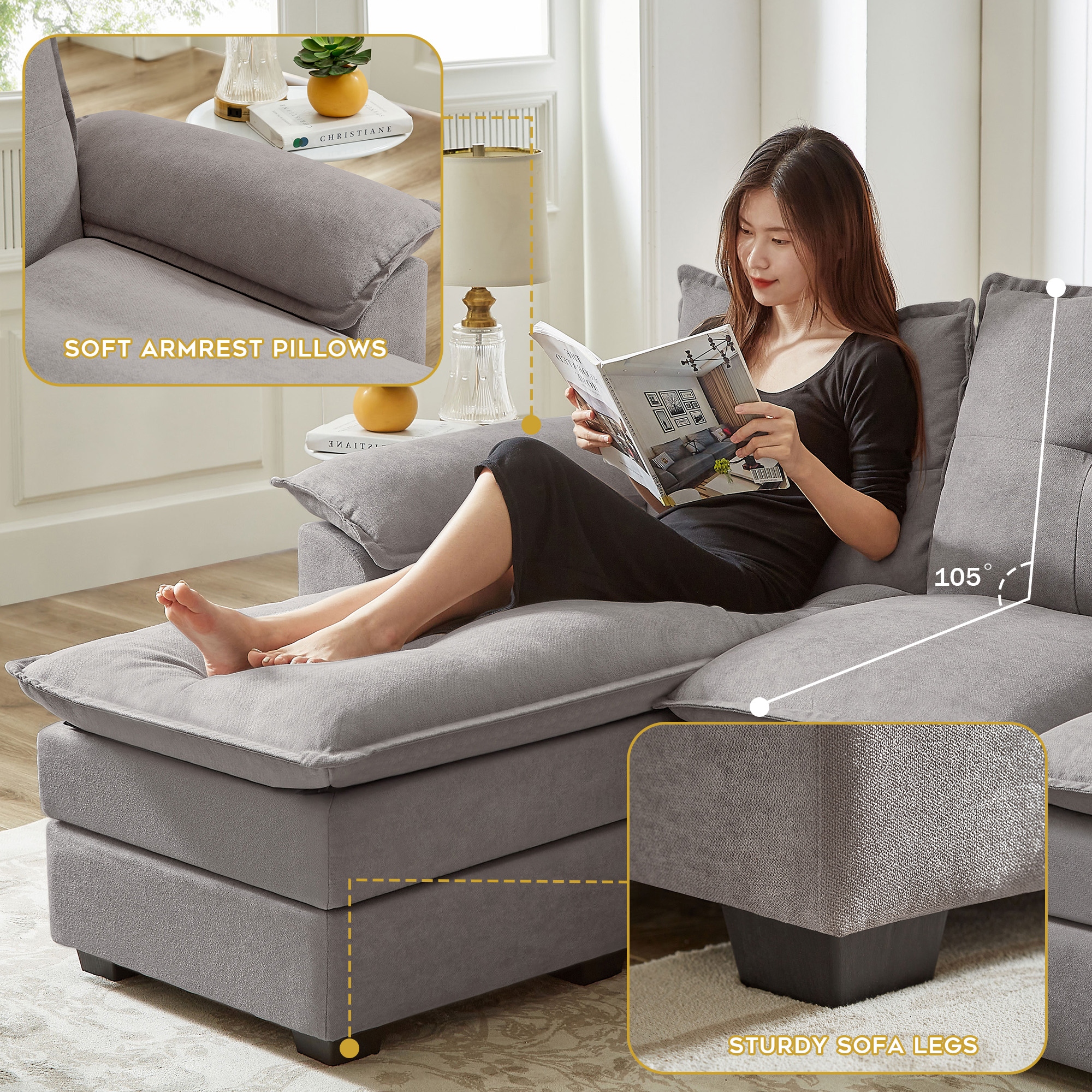 82.28 L Shaped 3 Pieces Living Room Sets On Sale Bed Bath Beyond 41104210