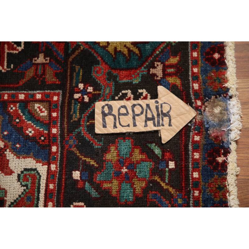 Hand Knotted Oriental 100% Wool Carpet Traditional Medallion Red Heriz Area Rug - 11' 0'' X 7' 8''