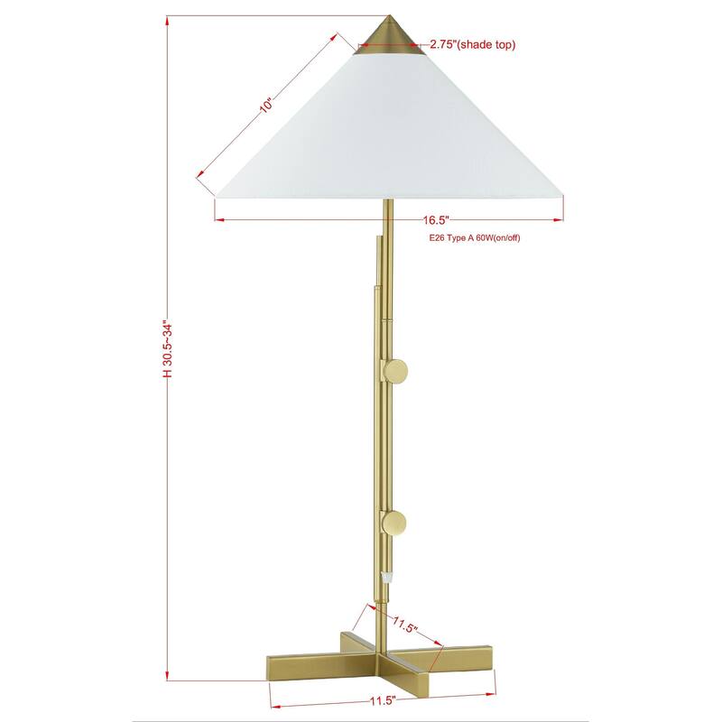 Ollie 34" Table Lamp with Linen Shade, Gold