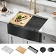 preview thumbnail 69 of 100, KRAUS Kore Workstation Farmhouse Apron Stainless Steel Kitchen Sink 26 7/8" L x 20 1/4" W (KWF210-27-PGM) - PVD Gunmetal