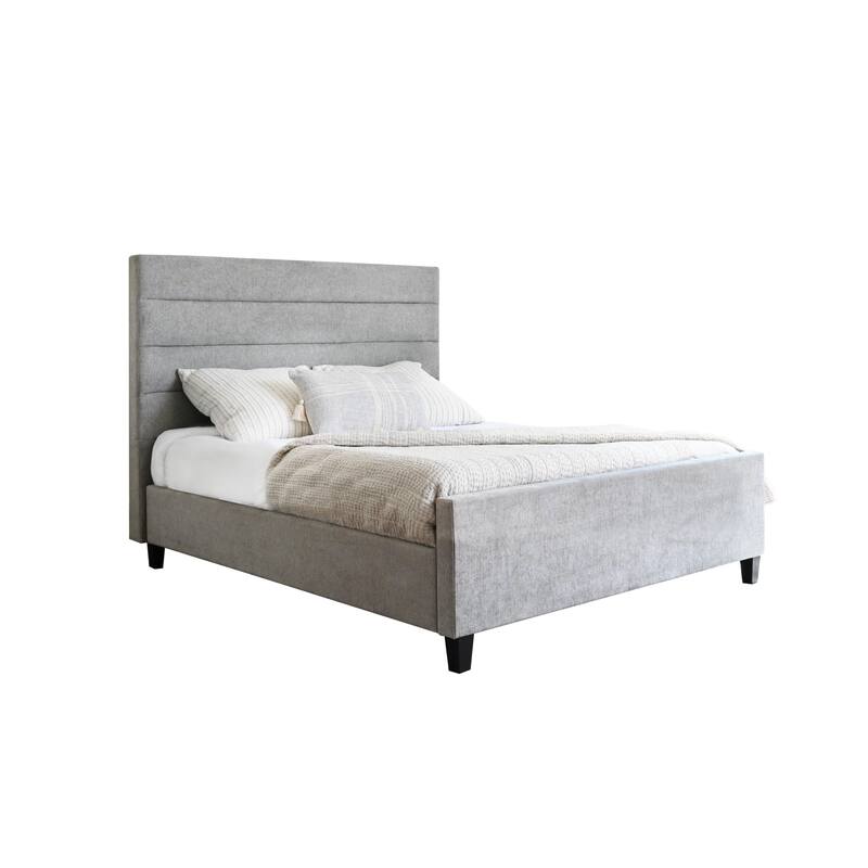 Abbyson Seneca Grey Upholstered Bed