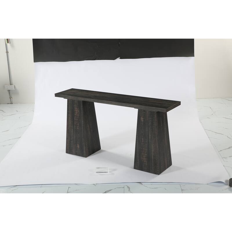 Wood 63-Inch Narrow Console Sofa Hallway Table for Entryway - Black