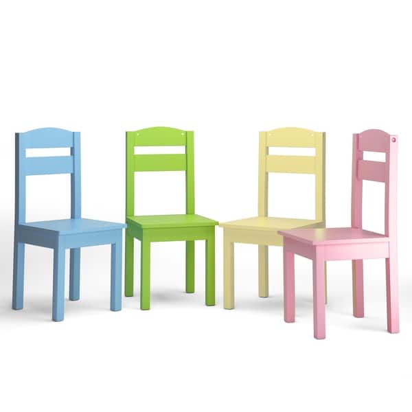 Costway 5 Piece Kids Wood Table Chair Set Activity Toddler Wood Table Chair Set Activity Toddler