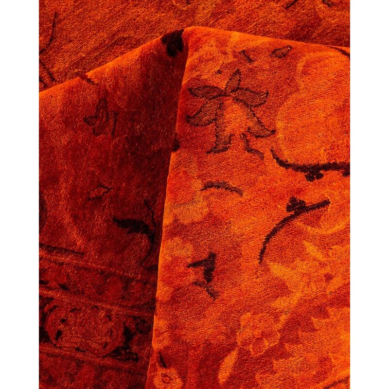 Overdyed, One-of-a-Kind Hand-Knotted Area Rug - Orange - 12' 3" x 15' 2"
