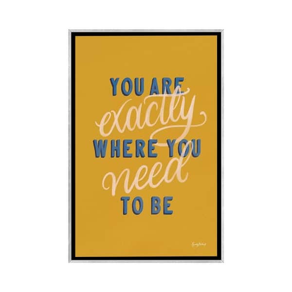 slide 2 of 15, iCanvas "Encouraging Words - Exactly" by Becky Thorns Framed Silver - 40x26