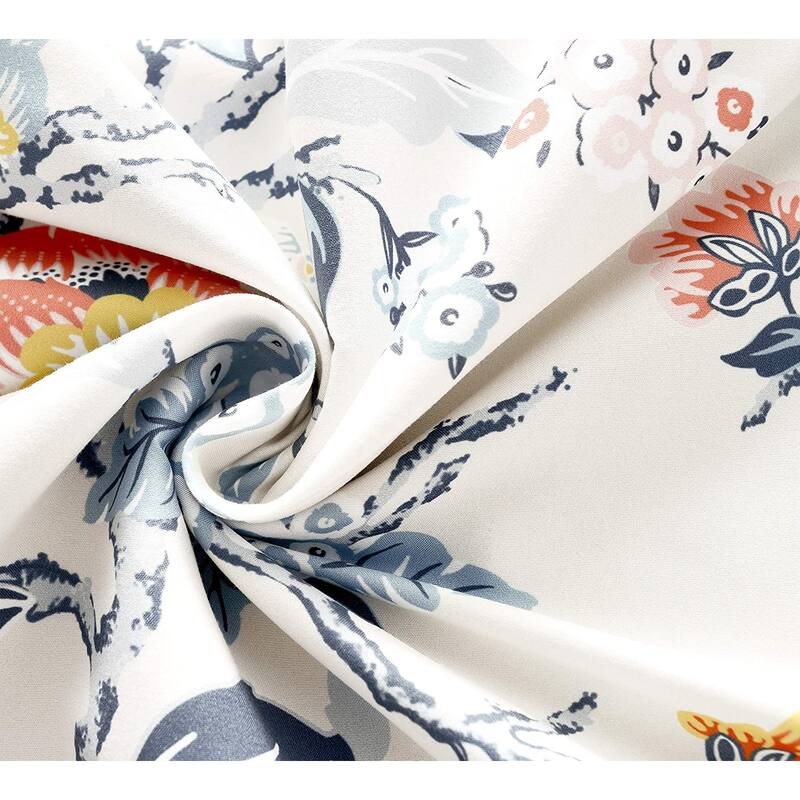 DriftAway Watercolor Floral Botanical Lined Thermal Insulated Window Curtain Valance Rod Pocket - 52 x 14