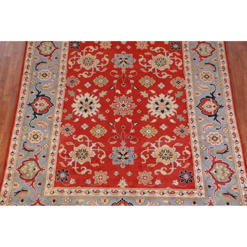 Hand Knotted Oriental 100% Wool Carpet Traditional Floral Red Heriz (serapi) Area Rug - 10' 0'' X 7' 11''