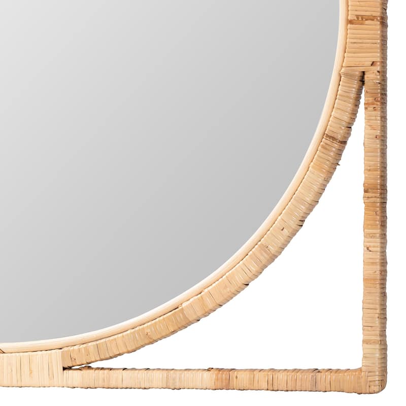 Bayan Japandi Natural Rattan Wall Mirror