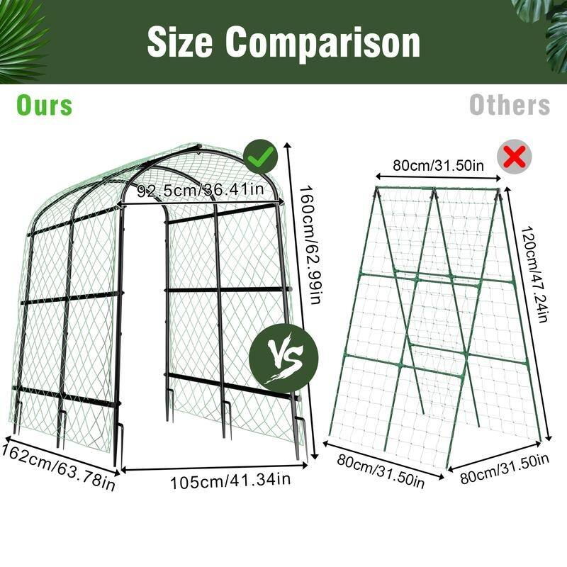 Vegetable Fruit Flower Trellis for Raised Bed Frame Garden Arch Metal Plant Support for Climbing Plants Cucumber Outdoor