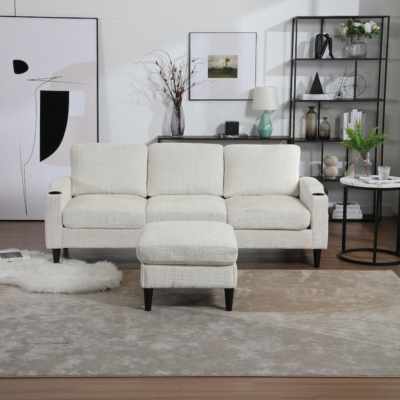 Modular Sleeper Sectional Sofa with Storage Ottoman