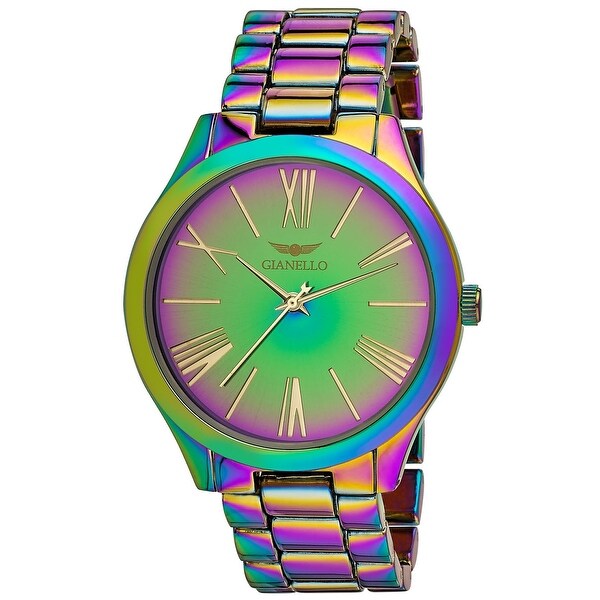 Gianello GNL7715RB Oil Silk Metal Mirror Roman Numeral Dial Watch - Oil Silk. Opens flyout.