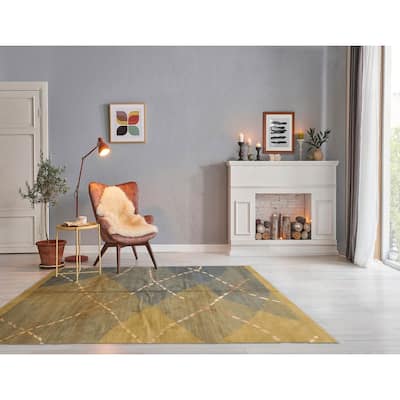 Hand Knotted Tufenkian Tone On Tone Tibetan Wool & Silk Area Rug - 5' 3'' x 8' 4''