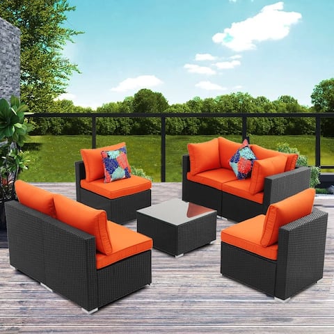 GDY 2/7 pcs Sets Sofas Outdoor Couch Set Patio Sofa Rattan Wicker Sectional