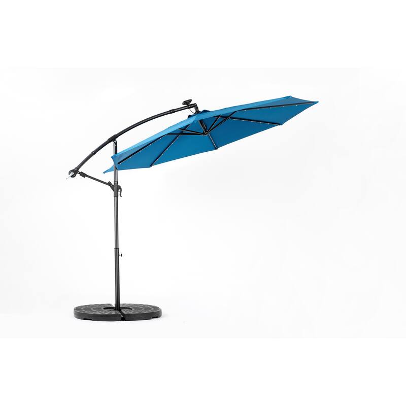 Versatile Solar-Powered Patio Umbrella with Advanced Features for Outdoor Enjoyment - Dark Blue