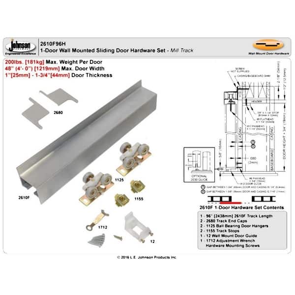 2610F Series 96 in. Track and Hardware Set for Wall-Mount Sliding Door 2610F Series 96 in. Track and Hardware Set for Wall-Mount Sliding Door