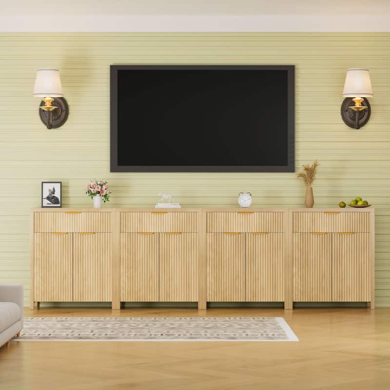 28"Sideboard Kitchen Buffet Cabinet with Drawer and Adjustable Shelf