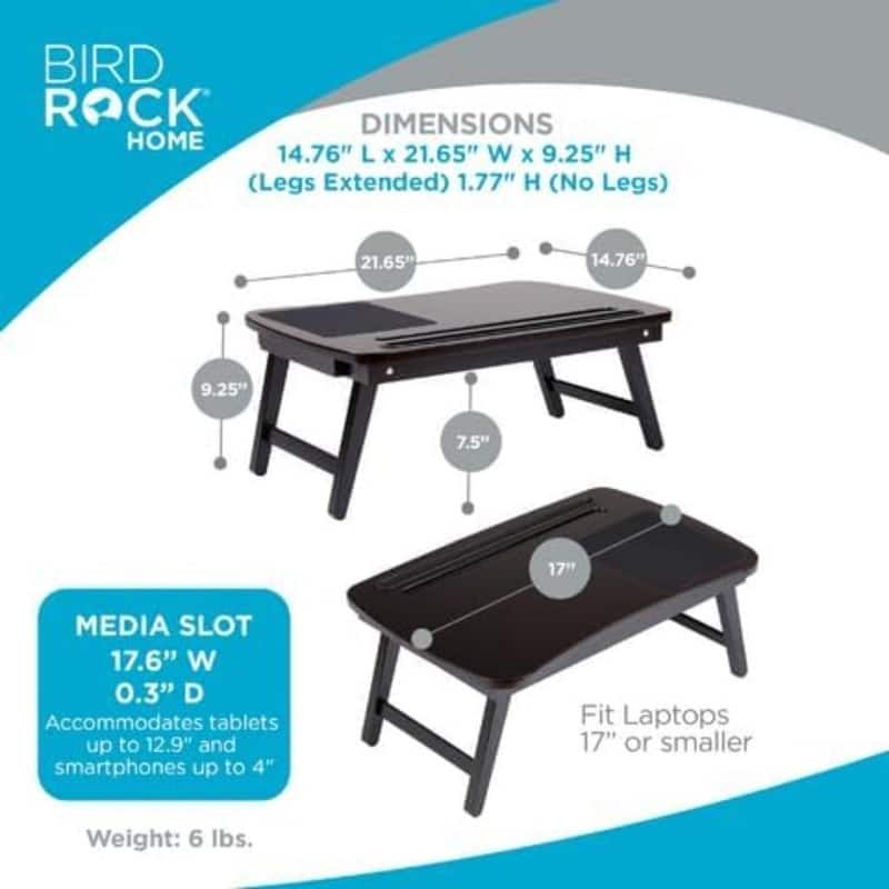 Curved Wood Lap Tray with Foldout Legs