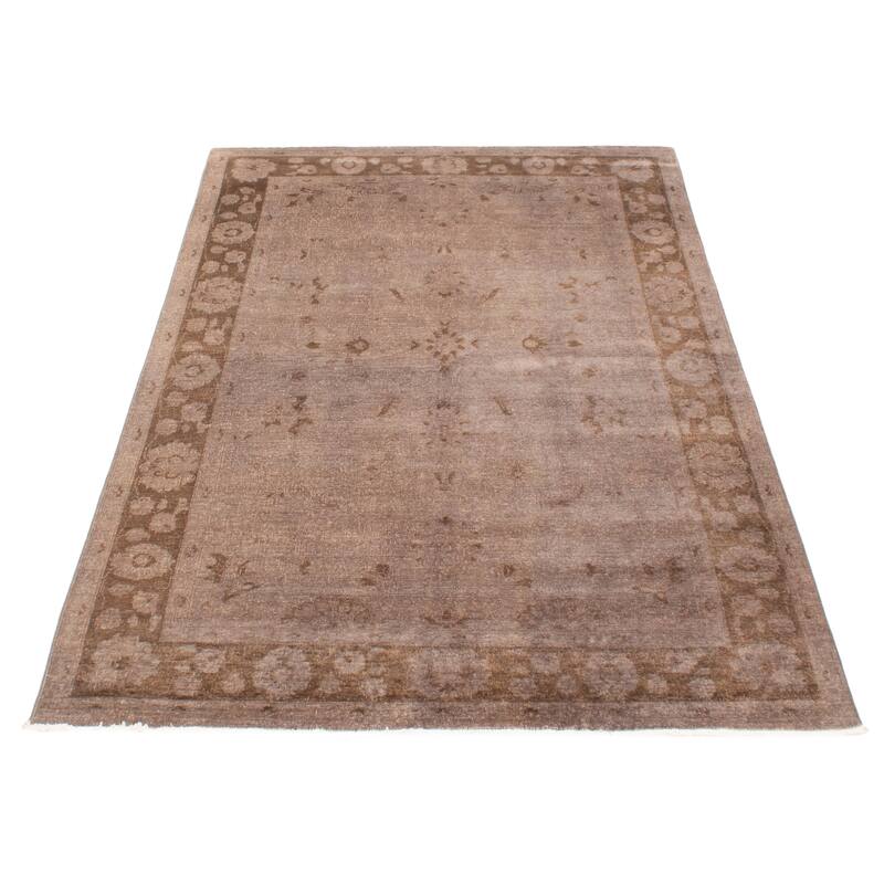 ECARPETGALLERY Hand-knotted Vibrance Grey Wool Rug - 5'6 x 8'3