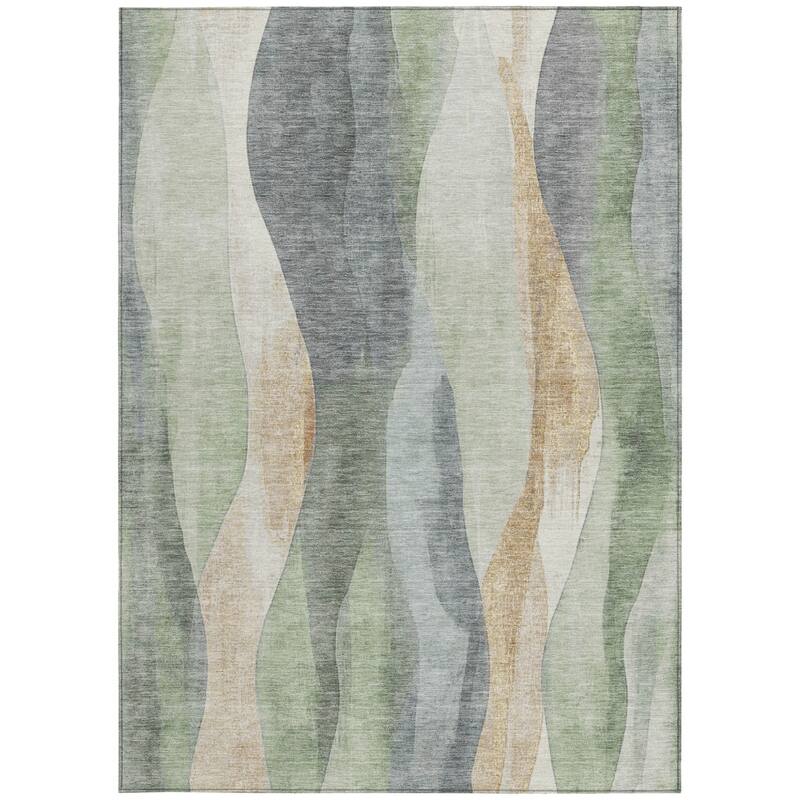HomeRoots Abstract Transitional Rectangle Outdoor Rug