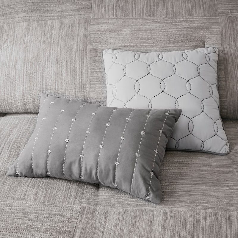 Madison Park Clayton 7 Piece Printed Seersucker Comforter Set