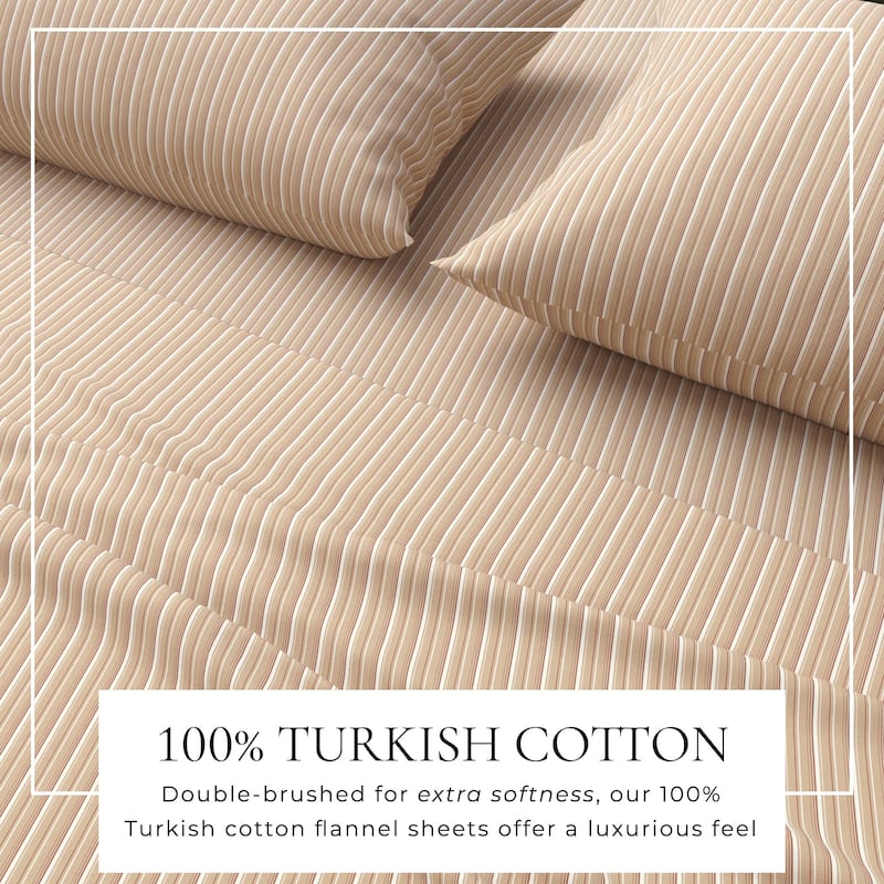 Linery & Co. Ultra-Soft Turkish Cotton Plaid Flannel Sheet Set
