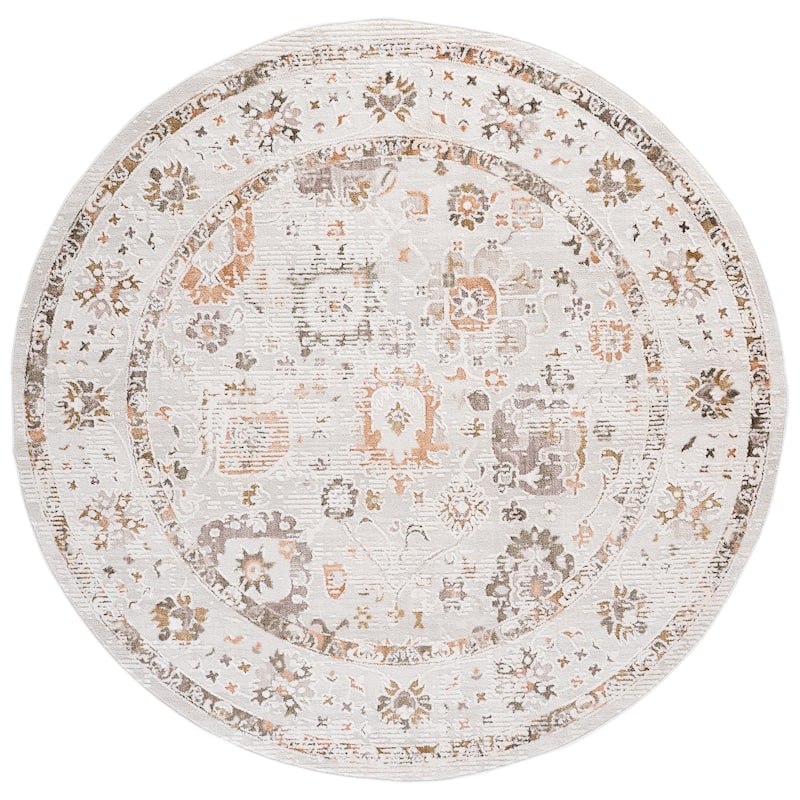 SAFAVIEH Leonette Aherine Boho Rug - 6'7" Round - Ivory/Brown Terra