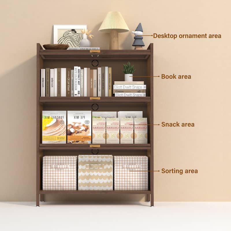 44'' Tall Metal Storage Cabinet with 3 Flip Doors, Steel Organizer for Bedroom, Office, Living Room, Hallway, Entryway