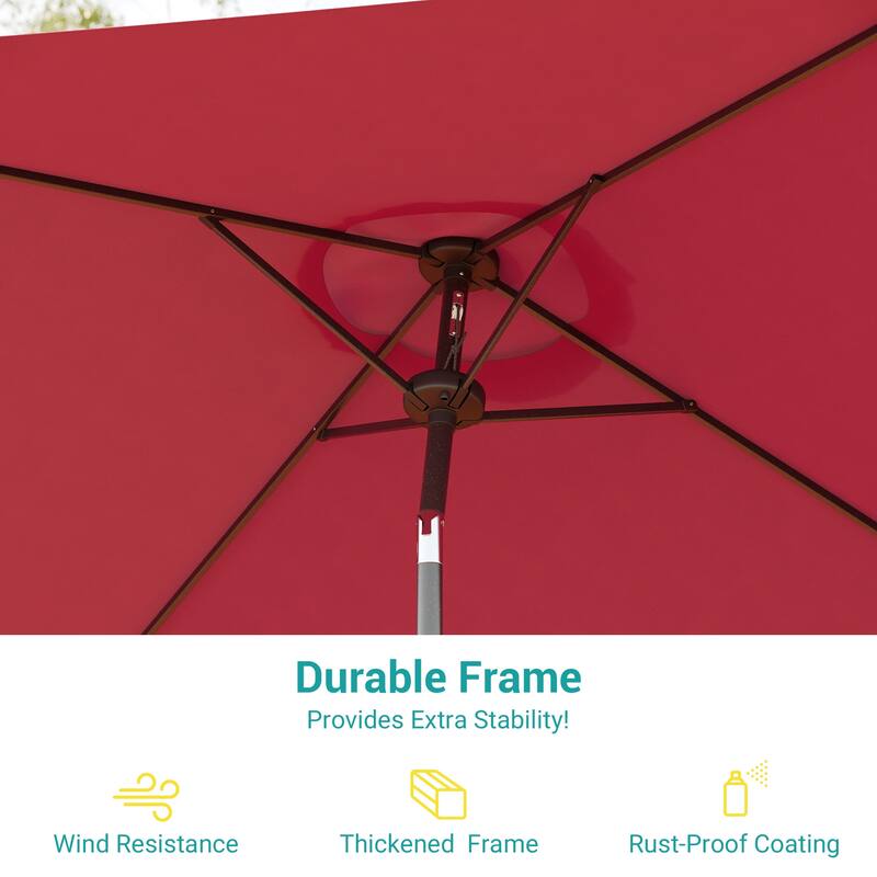 BONOSUKI 6.5x6.5Ft Patio Market Umbrella Weather-Resistant Frame
