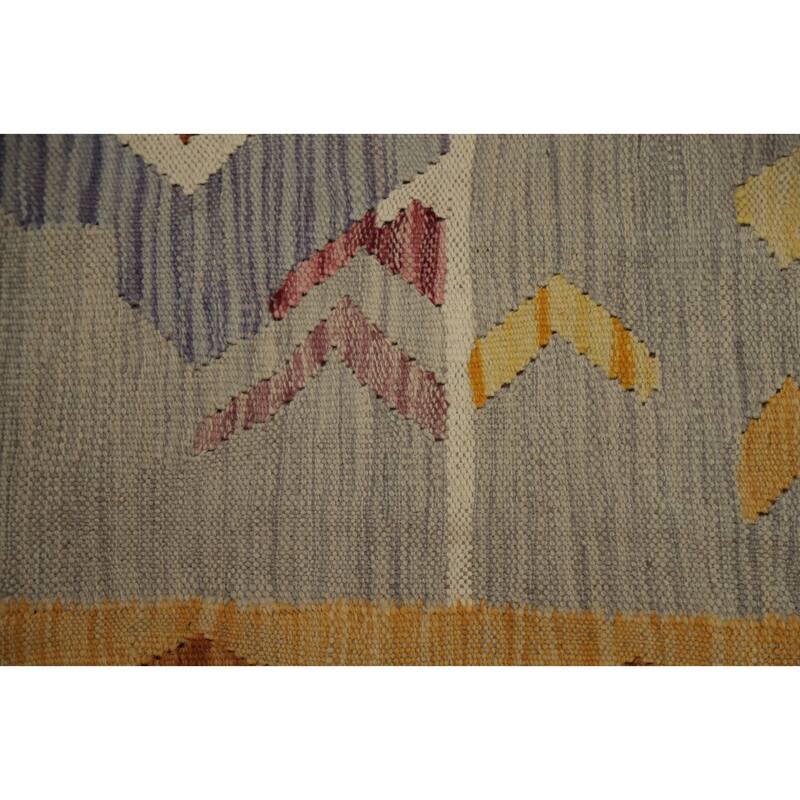 Hand Woven Oriental 100% Wool Carpet Southwestern Tribal Multi-Colored Kilim Area Rug - 7' 5'' X 4' 11''