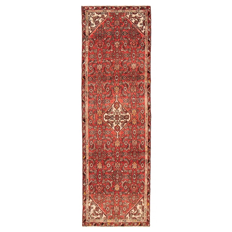 ECARPETGALLERY Hand-knotted Andelz Red Wool Rug - 3' x 9' 8" - Red - 3' x 9' 8" - Runner