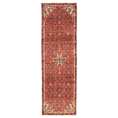 ECARPETGALLERY Hand-knotted Andelz Red Wool Rug - 3' x 9' 8"