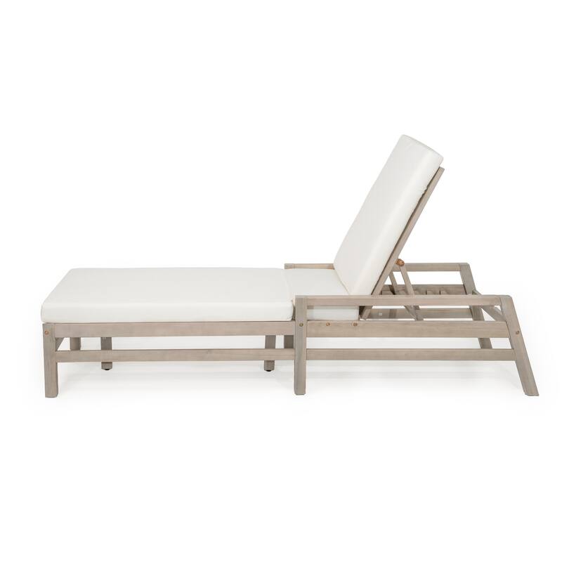 5-Position Adjustable Outdoor Chaise Lounge with Plush Cushions by Leisure Zone