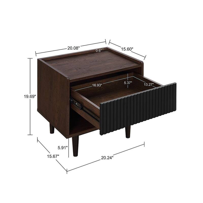 Manhattan Comfort Duane Modern Ribbed 4 Piece Living Room Table Set
