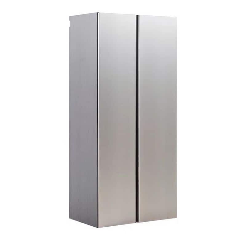 Osy Wall Mounted Tall Storage Garage Cabinet, 4 Shelves, Double Door, Gray