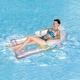preview thumbnail 2 of 2, 62" Clear Inflatable Swimming Pool Float Lounger with Backrest