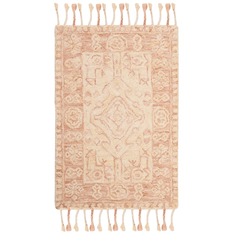 SAFAVIEH Handmade Aspen Hamdiye Boho Tribal Wool Rug - 2' x 3' - Ivory/Blush