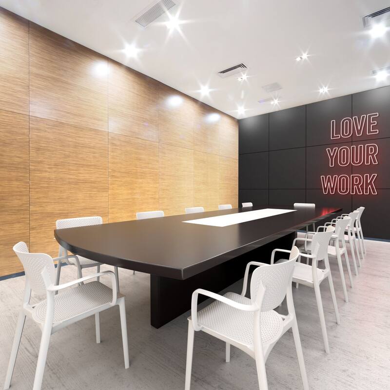 33" White Stackable Solid Patio Dining Arm Chair