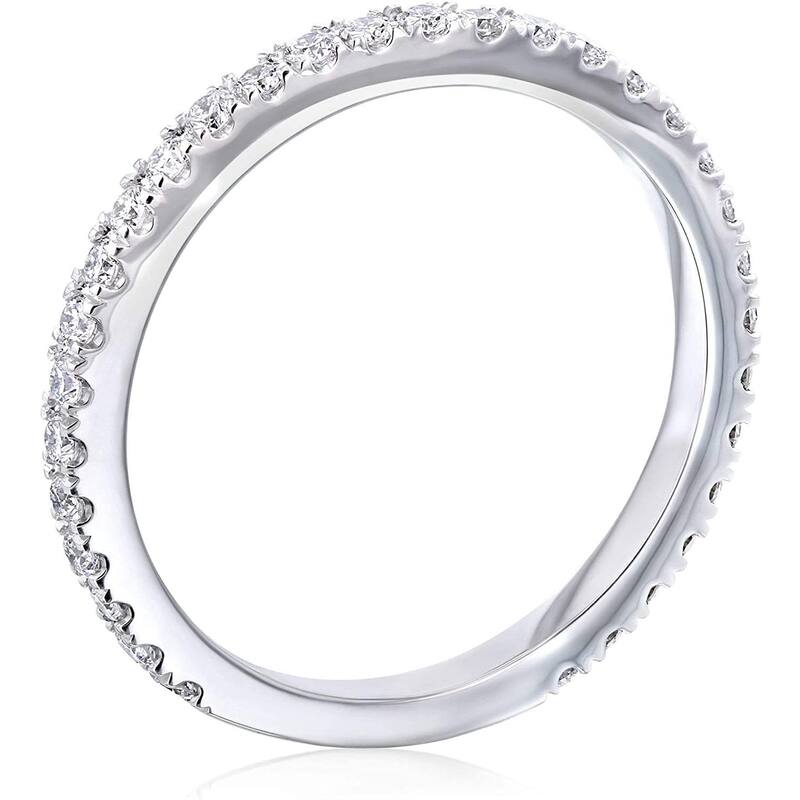 Kobelli 0.38 Carats Lab Grown Diamond 14k Solid Gold Near Eternity Vietta Ring (DEF/VS)