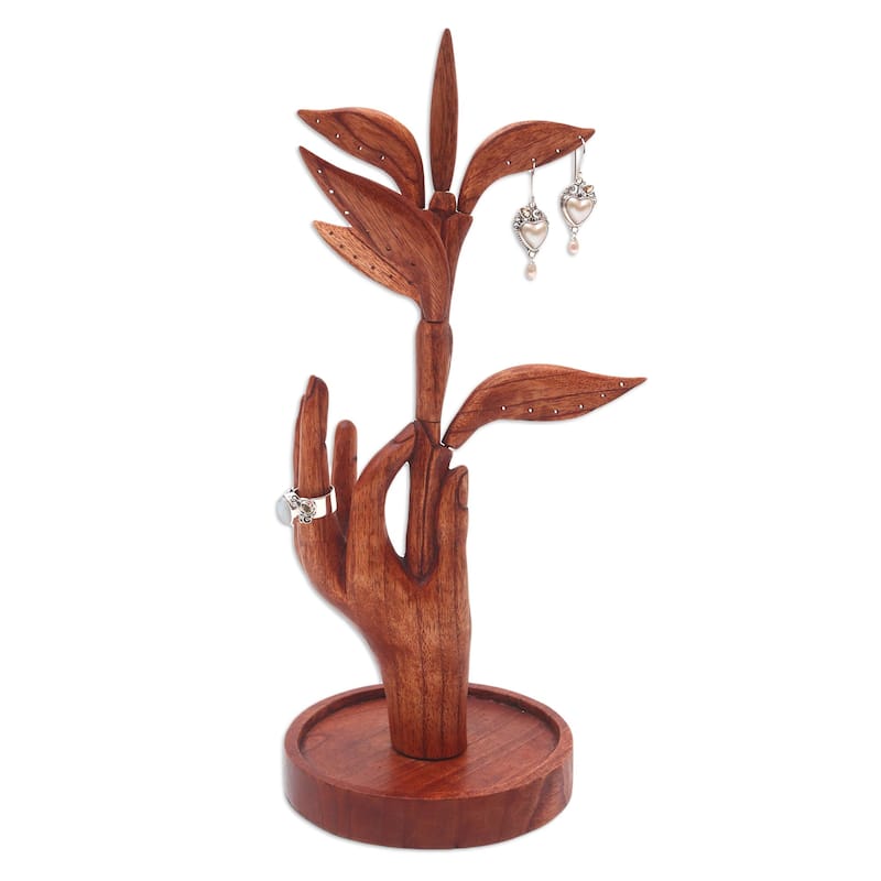 Novica Handmade Plucked From Above Wood Jewelry Holder