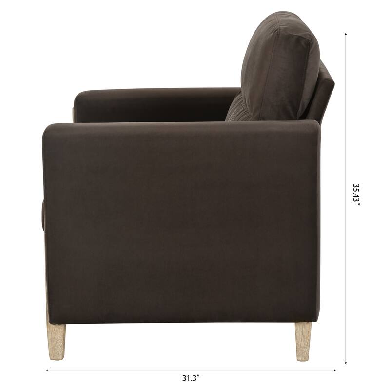 Stylish Living Room Sofa with High-Resilience Foam and Rubber Wood Legs - Easy Assembly