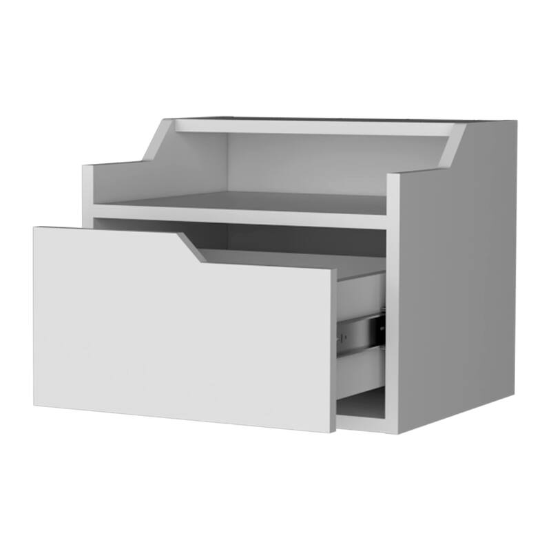 Modern Dual-Shelf Floating Nightstand with Wall-Mount Design