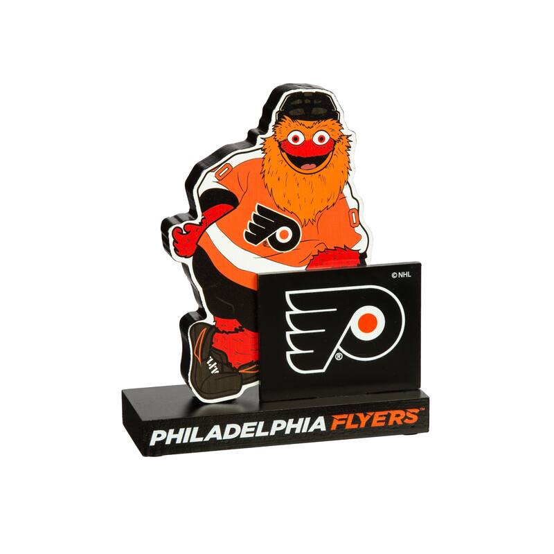 8 in. Wooden Mascot Statue with Team Logo, Philadelphia Flyers