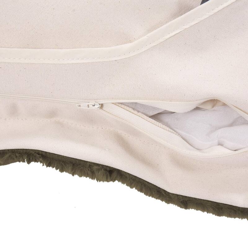 Allan Andrews Scroll Puff Ottoman with Titanium Frame & Cover, Angora Collection