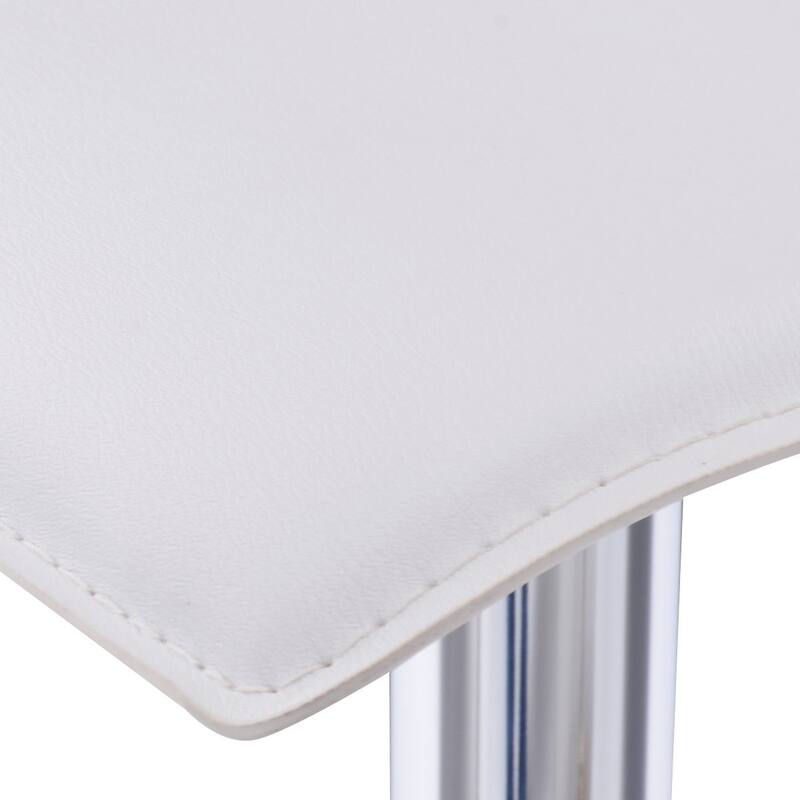 Costway Set of 2 Swivel Bar Stool Adjustable PU Leather Backless
