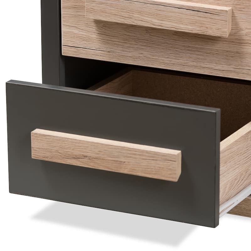 Silver Champagne Nightstand with Mirror Trim and Spacious Drawers - Elegant Bedside Storage