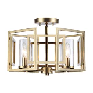 Golden Lighting Marco 4-light Flush Mount in Brushed Champagne Brass