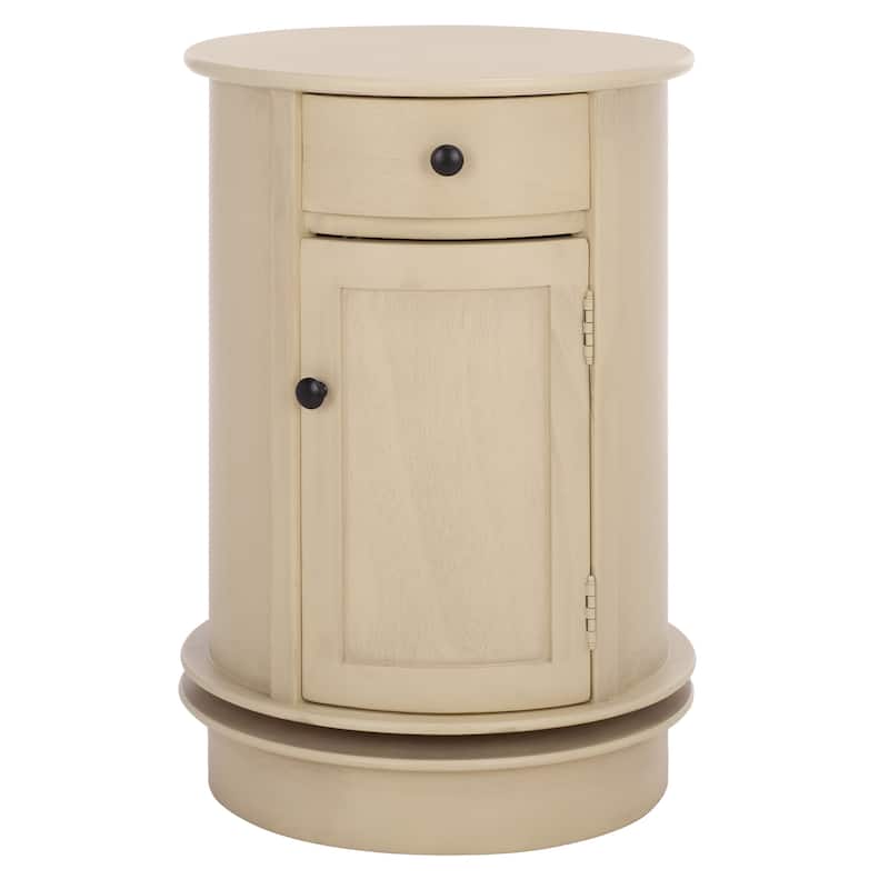 SAFAVIEH Celestia Grey Swivel Storage Accent Table - 18"W x 18"D x 26"H - Sand