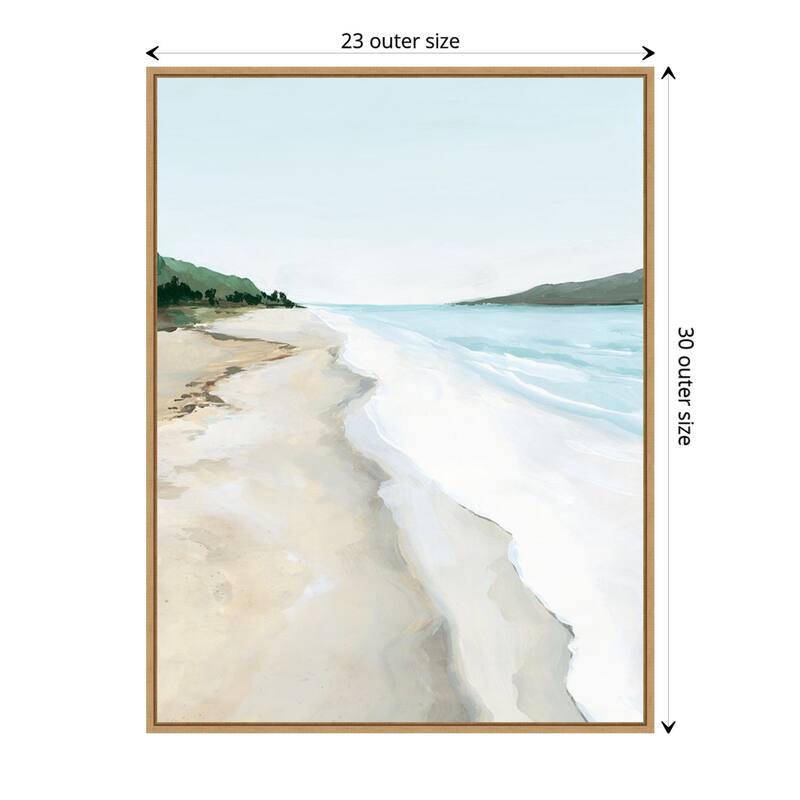 Crash Into Me II (Beach) by Isabelle Z (23 x 30 in.), Framed Canvas Wall Art Print - Sylvie Maple - Sylvie Maple - Plastic - Brown - 23 x 30 in