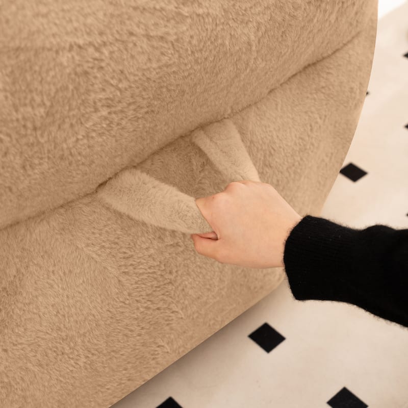 Faux Fur Bean Bag Chair with Back Support, High-Density Shredded Foam Filler, and Versatile Design