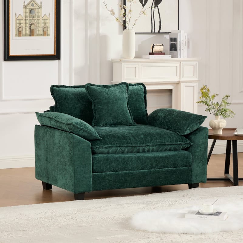 Roomfitters Cloud Sofa Chair, Modern Chenille Upholstered Single Seat with Deep Cushion Comfort